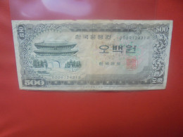 COREE (SUD) 500 WON ND (1962) Circuler (B.31) - Korea (Süd-)