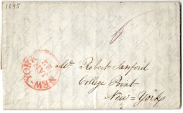 (N96) USA Red Postal Marking New York - Collège Point New York - 1845. - …-1845 Voorfilatelie