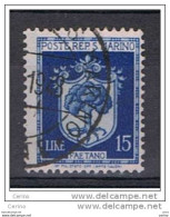 SAN  MARINO:  1945/48  STEMMA  -  £. 15  AZZURRO  US. -  SASS. 291 - Used Stamps