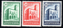 2203. SAN MARINO 1932 POST OFFICE YT. 134-136 SHORT SET  MH - Ungebraucht