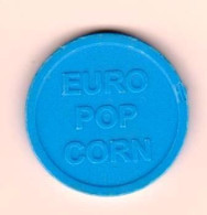 Jeton " EURO POP CORN " Au Diamètre De La Pièce De 50cts _Je136 - Jetons De Caddies