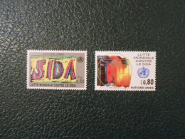 NATIONS-UNIES GENEVE YT 188/189 LUTTE MONDIALE CONTRE LE SIDA** - Unused Stamps