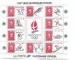 FRANCE - Lot De 6 Feuillets De 10 Timbres Neufs - Jeux Olympiques Albertville - 1992 - Valeur 24 € - Vendus 12 € - Ungebraucht