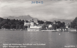 D9322) VELDEN Am WÖRTHERSEE - Schloßhotel Und Schloßbad Gegen Mittagskogel - Kärnten - S/W FOTO AK - Velden