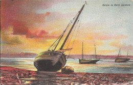 ARTS - Peintures Et Tableaux - Barque Au Soleil Couchant - Carte Postale Ancienne - Schilderijen