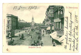 RUS 38 - 9451 SAINT PETERSBURG, Russia, Litho, Nevsky Street - Old Postcard - Used - 1903 - Russia