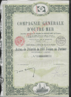 MARINE BATEAUX ACTION COMPAGNIE GENERALE D OUTRE MER 1927 SIEGE SOCIAL PARIS RUE DE LA VICTOIRE : - Transportmiddelen