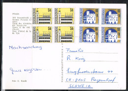 ARCH-L92 - TCHECOSLOVAQUIE 2 Blocs De 4 Sur Carte Postale - Cartas & Documentos