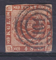 Denmark 1862 Mi. 7b, 4 Skilling Kroninsignien Im Lorbeerkranz Deluxe Number '101' GRAASTEN Cancel (2 Scans) - Usado