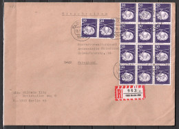 MiNr. 497 (14x); Industrie Und Technik, Auf Portoger. Brief / Einschreiben Von Berlin Nach Friedland; C-90 - Storia Postale