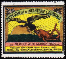 1914-1918. FRANCE 1 WW Seal. 24E REGIMENT D'INFANTERIE COLONIALE. GLOIRE AUX MARSOUINS. MOGADOR 1844. ALMA... - JF526000 - Autres & Non Classés