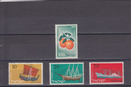 ISRAEL - 1956 / 1958 - ** / * - ORANGES , BOATS - Yv. 112, 134/6  -  Mi. 134, 160/2 - Unused Stamps (without Tabs)