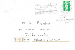 Lettre Affranchie Avec N° 2823 Du 30/1/90 Décalage Du Timbre Verticale Et Horizontale - Storia Postale