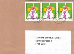 1223 Wien 2023 Rote Nasen Clowndoctors - MeF 3x - Storia Postale