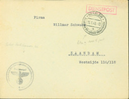 Guerre 40 Occupation Allemande Des Pays-Bas CAD Haarlem Deutsche Dienstpost Niederlande 15 1 43 A / Cachet Wehrmacht - Guerre De 1939-45