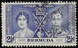 Bermuda 1937 Used Stamp King George VI Coronation 2 1/2c [WLT118] - Bermuda