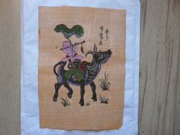 ESTAMPE FOLKLORIQUE De DÔNG HÔ - BEAUX-ARTS DU VIETNAM (36,5 X 25,5 Cm) : Un Enfant Joue De La Flûte Paisiblement - Estampes & Gravures