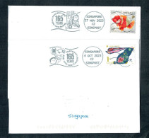 Singapore 2023 Slogan Postmark 165 Years Postal Service . #4 And #5 In Series. - Poste