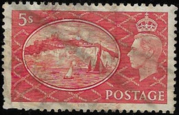 Great Britain 1951 Used Stamp King George VI White Cliffs Dover Boat 5sh [WLT297] - Usati