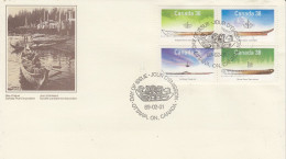 Canada 1989 Natice Canoes 4v FDC Ca 1.2.1989 (CN169) - 1981-1990