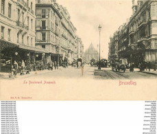 BRUXELLES. Tramways Et Cafés Sur Le Boulevard Anspach 1903 - Lanen, Boulevards