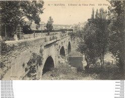 (D)  78 MANTES. Vieux Pont Et Le Raynoir Avec Pêcheurs 1915 - Mantes La Jolie