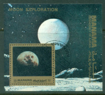 Manama 1972 Mi#MS184A Space Research Gold Frame MS CTO - Manama