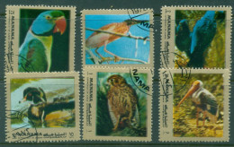 Manama 1972 Mi#A942-E942 Birds, Gold Frame CTO - Manama