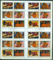 Manama 1972 Mi#875-880 Paintings By Paul Gaugin Sheet (folded) CTO - Manama