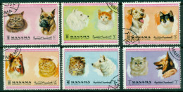 Manama 1972 Mi#869-874 Cats & Dogs CTO - Manama