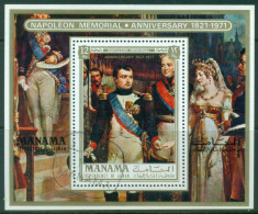 Manama 1972 Mi#MS171A 150th Death Anniversary Of Napoleon MS CTO - Manama