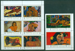 Manama 1972 Mi#875-882 Paintings By Paul Gaugin MLH - Manama