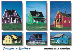 Carte Postale: Grand Format: Les Iles Et La Gaspésie, Maisons Colorées. - Gaspé