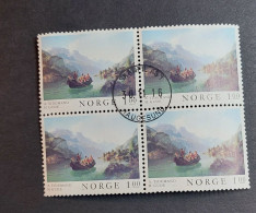 Painting Hardanger Fjord ,1974 , Block Of 4 - Hojas Bloque