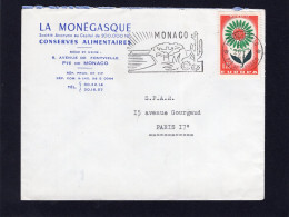 LSC 1964 - Entête " LA MONEGASQUE - Conserves Alimentaires " - Flamme MONACO & Cachet Monte Carlo Sur YT 652 - Lettres & Documents