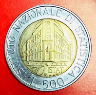 ITALIA - 1996 - Moneta - 70° Anniversario Dell'ISTAT, Sede - Testa Alata Femminile - Lire - 500 - 500 Lire