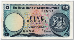 SCOTLAND,THE ROYAL BANK OF SCOTLAND LIMITED,5 POUNDS,1976,P.337,XF - 5 Pond