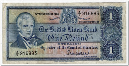 SCOTLAND,THE BRITISH LINEN BANK,1 POUND,1969,P.169a,F-VF - 1 Pound