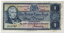 SCOTLAND,THE BRITISH LINEN BANK,1 POUND,1968,P.169a,FINE - 1 Pound