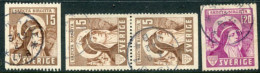 SWEDEN 1941 Canonisation Of St. Bridget Set Of 4 With Pair Used  Michel 288-89 - Oblitérés