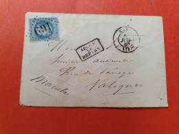 Napoléon 20ct Sur Enveloppe De Caen Pour Valognes En 1868 - N 153 - 1849-1876: Période Classique