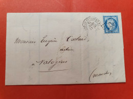 Cérès 25ct Sur Lettre Avec Texte De Paris Pour Valognes En 1874 - N 154 - 1849-1876: Période Classique