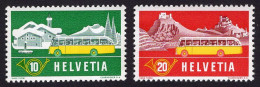 Transport 1953 Switzerland Schweiz Alpenpost Postbus Mail Bus Winter Summer Mountain Landscapes Serie - Auto's