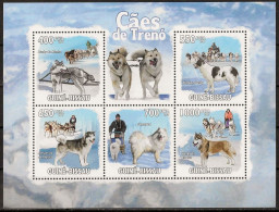 GUINEE-BISSAU - CHIENS DE TRAINEAU - N° 3129 A 3133 ET BF 485 - NEUF** MNH - Dogs
