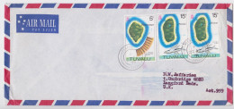 Tuvalu Lettre Timbre Atoll Flying Fish Stamp Air Mail Cover 1976 - Tuvalu