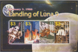 Dominica: Landing Of Luna 9  Kleinbogen Und Block - Andere & Zonder Classificatie