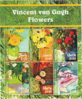 Liberia: Vincent Van Gogh (Blumen)  Kleinbogen Und Block - Altri & Non Classificati