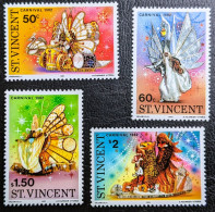 St. Vincent, 1982, Mi 630-633, Carnival, Butterfly Float, Angel Dancer, Winged Dancer, Eagle Float, 4v, MNH - Danse