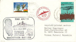 Ghana Shipcover Sent To Germany 6-4-1979 (Zerstörer Bayern) - Ghana (1957-...)
