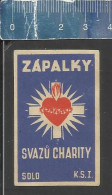 SVAZU CHARITY ZÁPALKY SOLO KSI -  OLD VINTAGE CZECHOSLOVAKIAN MATCHBOX LABEL - Boites D'allumettes - Etiquettes